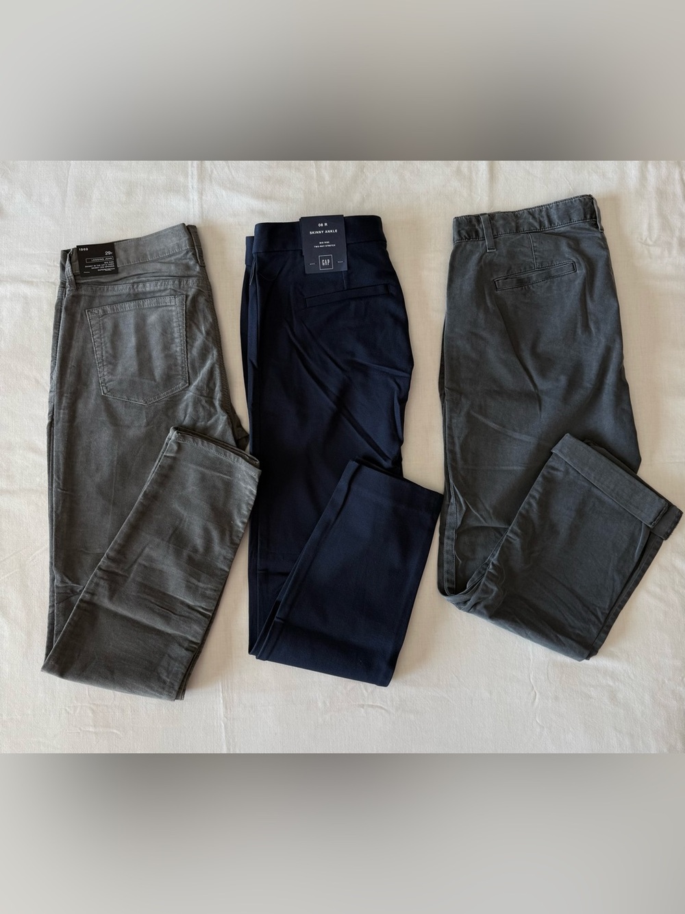 NWT Gap Pants Bundle Size 8 Lot Gray Navy Legging Jean Girlfriend Chino EUC
